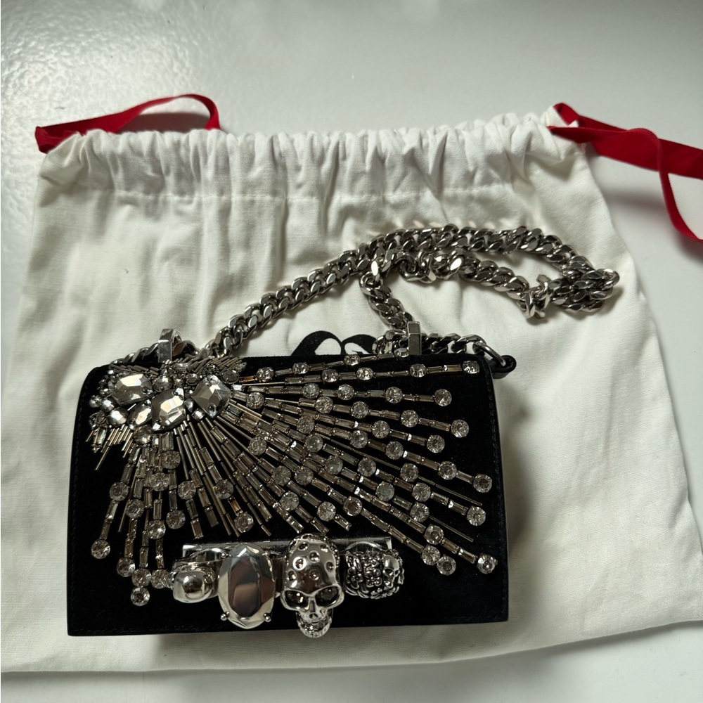 Alexander McQueen Black and Silver Designer bag